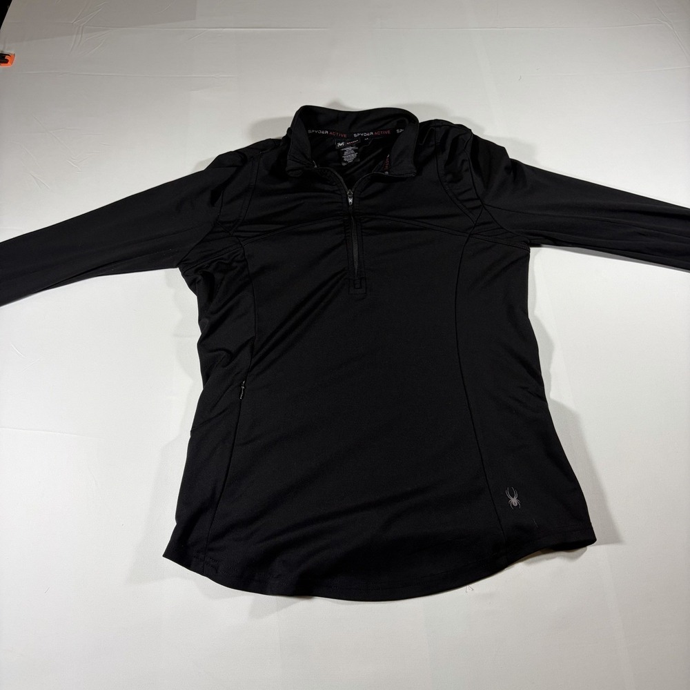 Spyder Active Quarter Zip Pullover Adult Womens Medium Black Fleece